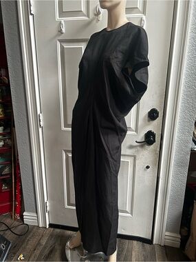 COS Black Slouch Waist Maxi Long Dress Sz 14